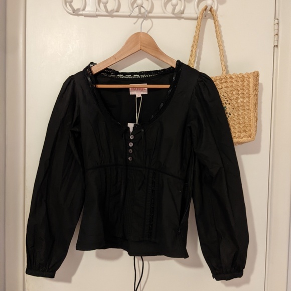NWT Rouje Paris black Annette shirt - Picture 2 of 4